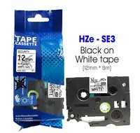 Nhãn In HZe-SE3 (TZe-SE3, TZ2-SE3), 12mm X 8m, Black On White, Nhãn An Ninh