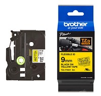 Brother TZe-FX621, Khổ 9mm, Dài 8m, Black On Yellow, Siêu Dẻo, Chống Thấm Nước