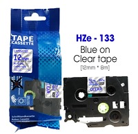 Nhãn In HZe-133 (TZe-133, TZ2-133), 12mm X 8m, Blue On Clear