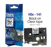 Nhãn In HZe-141 (TZe-141, TZ2-141), 18mm X 8m, Black On Clear