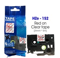 Nhãn In HZe-152 (TZe-152, TZ2-152), 24mm X 8m, Red On Clear