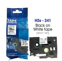 Nhãn In HZe-241 (TZe-241, TZ2-241), 18mm X 8m, Black On White