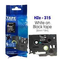 Nhãn In HZe-315 (TZe-315, TZ2-315), 6mm X 8m, White On Black