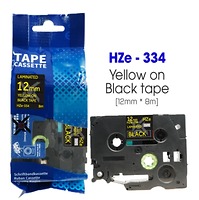 Nhãn In HZe-334 (TZe-334, TZ2-334), 12mm X 8m, Gold On Black