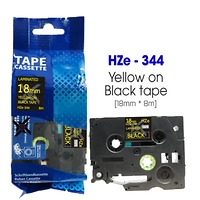 Nhãn In HZe-344 (TZe-344, TZ2-344), 18mm X 8m, Gold On Black