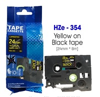 Nhãn In HZe-354 (TZe-354, TZ2-354), 24mm X 8m, Gold On Black