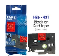 Nhãn In HZe-431 (TZe-431, TZ2-431), 12mm X 8m, Black On Red