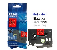 Nhãn In HZe-461 (TZe-461, TZ2-461), 36mm X 8m, Black On Red