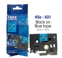 Nhãn In HZe-531 (TZe-531, TZ2-531), 12mm X 8m, Black On Blue