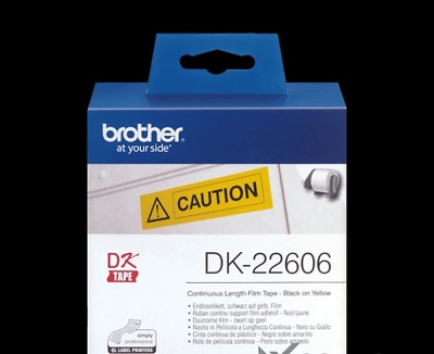 DK-22606, 62mm X 15.24m, Nhãn Liên Tục, Nhãn Film Màu Vàng
